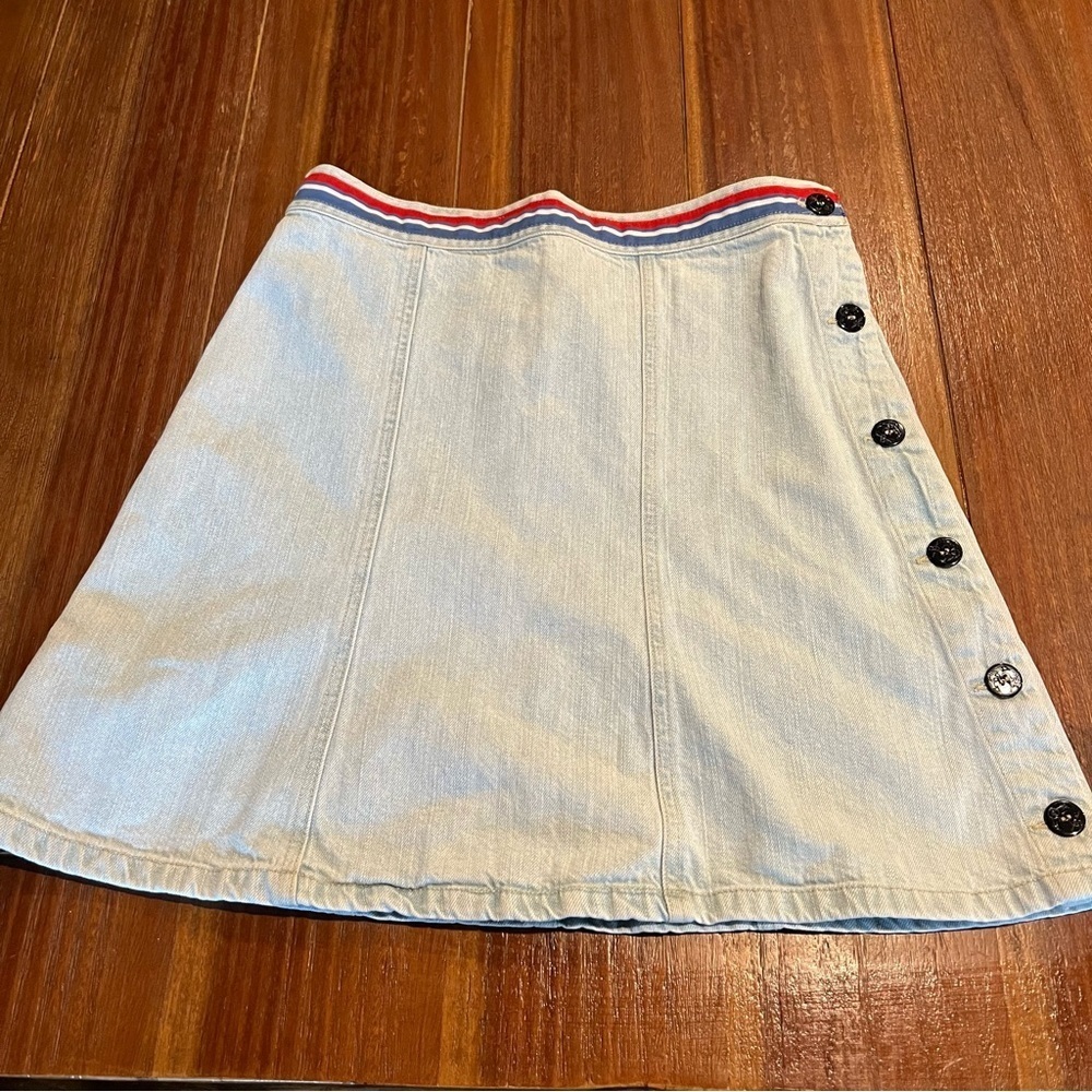 Vintage 2002 Tommy Hilfiger Denim Jean Skirt Side Button Size 6